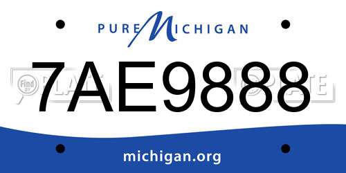 7AE9888 Michigan License Plate
