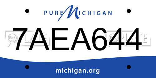 7AEA644 Michigan License Plate