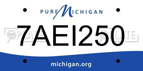 7AEI250 Michigan License Plate