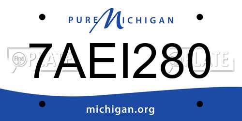 7AEI280 Michigan License Plate