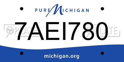 7AEI780 Michigan License Plate