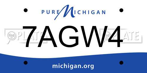 7AGW4 Michigan License Plate