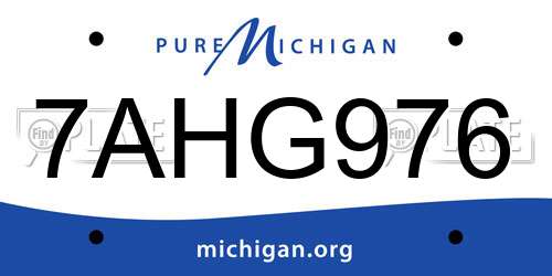 7AHG976 Michigan License Plate