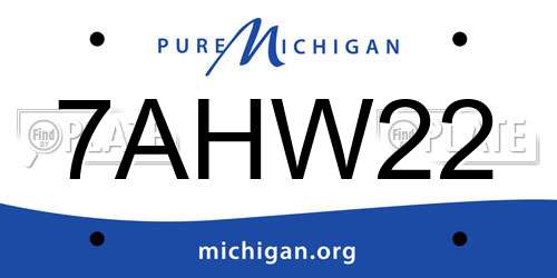 7AHW22 Michigan License Plate