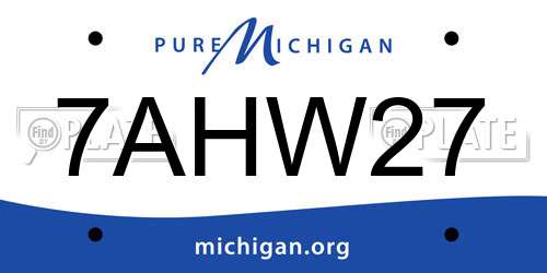 7AHW27 Michigan License Plate
