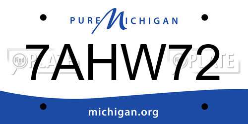 7AHW72 Michigan License Plate