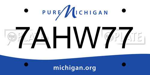 7AHW77 Michigan License Plate