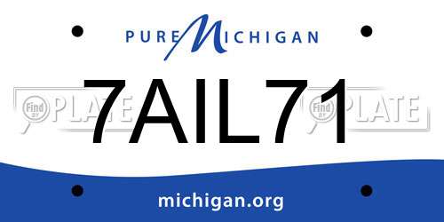 7AIL71 Michigan License Plate