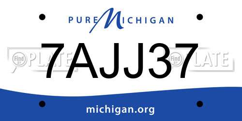 7AJJ37 Michigan License Plate