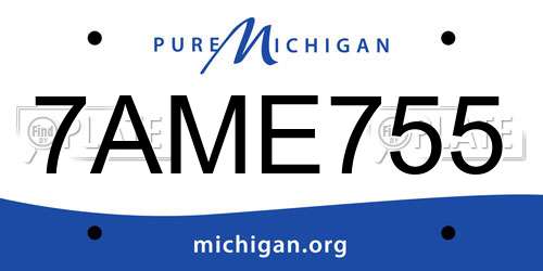 7AME755 Michigan License Plate