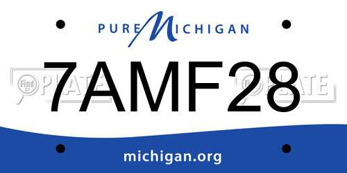 7AMF28 Michigan License Plate