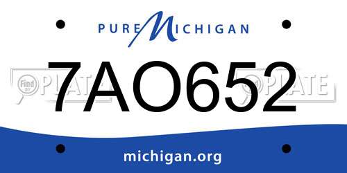 7AO652 Michigan License Plate