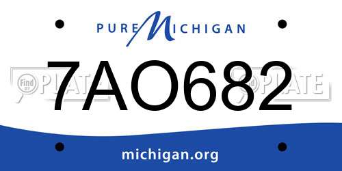 7AO682 Michigan License Plate