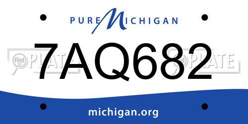 7AQ682 Michigan License Plate