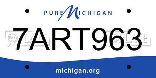7ART963 Michigan License Plate