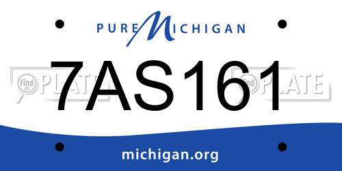7AS161 Michigan License Plate