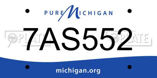 7AS552 Michigan License Plate