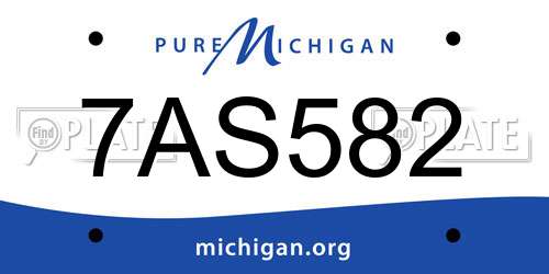 7AS582 Michigan License Plate