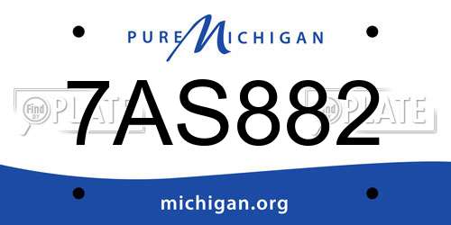 7AS882 Michigan License Plate