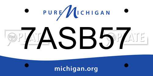 7ASB57 Michigan License Plate