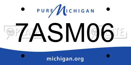 7ASM06 Michigan License Plate