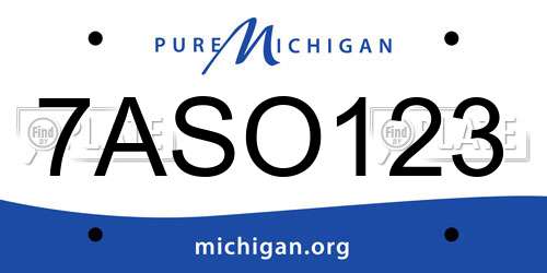 7ASO123 Michigan License Plate