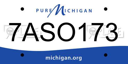7ASO173 Michigan License Plate