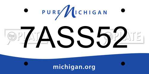 7ASS52 Michigan License Plate