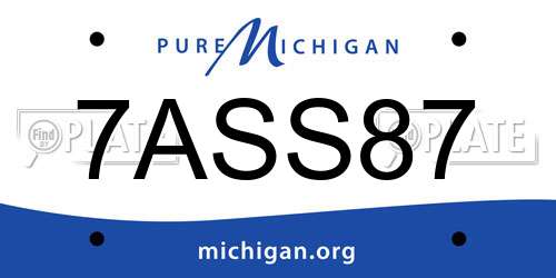 7ASS87 Michigan License Plate