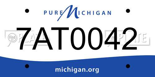 7AT0042 Michigan License Plate