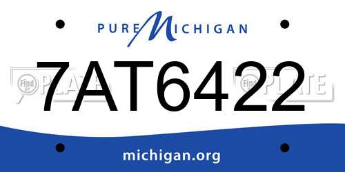7AT6422 Michigan License Plate