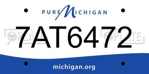 7AT6472 Michigan License Plate