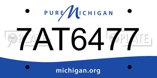 7AT6477 Michigan License Plate
