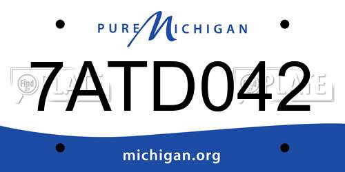 7ATD042 Michigan License Plate