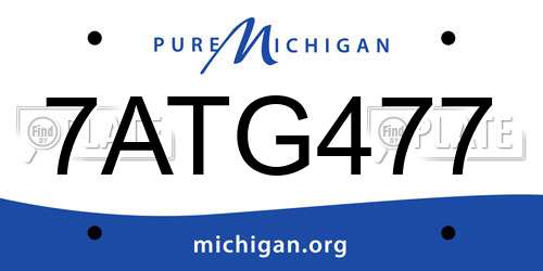 7ATG477 Michigan License Plate