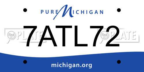 7ATL72 Michigan License Plate