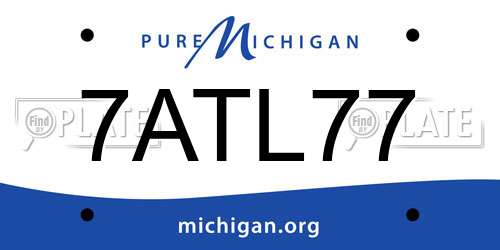 7ATL77 Michigan License Plate