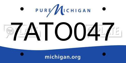 7ATO047 Michigan License Plate