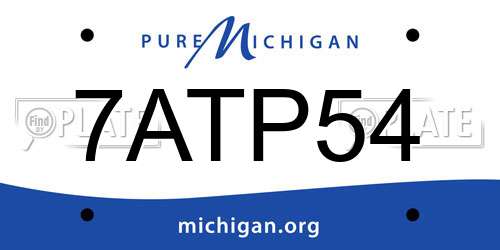 7ATP54 Michigan License Plate