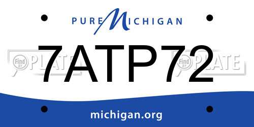 7ATP72 Michigan License Plate