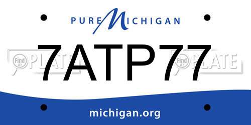 7ATP77 Michigan License Plate