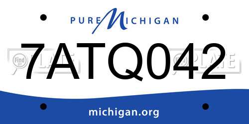 7ATQ042 Michigan License Plate