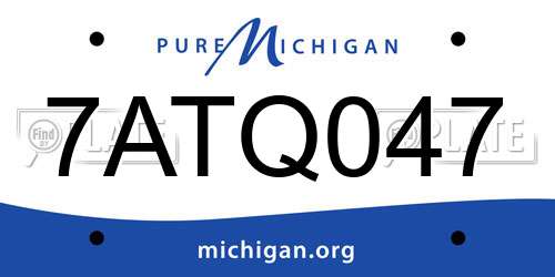 7ATQ047 Michigan License Plate
