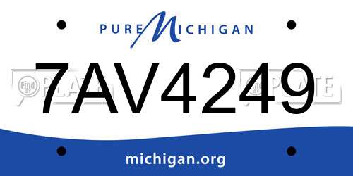 7AV4249 Michigan License Plate