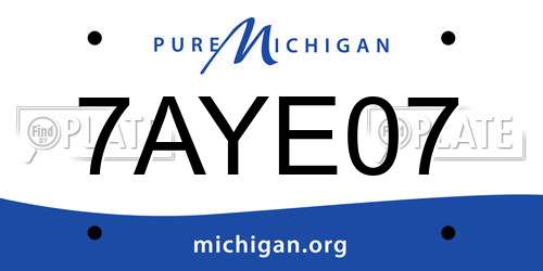 7AYE07 Michigan License Plate