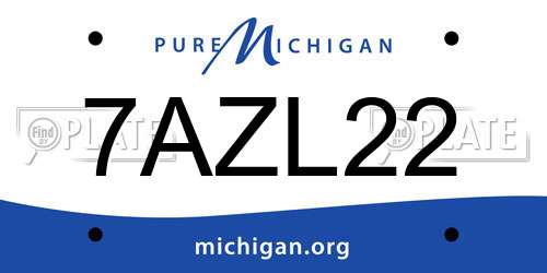 7AZL22 Michigan License Plate