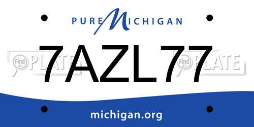 7AZL77 Michigan License Plate