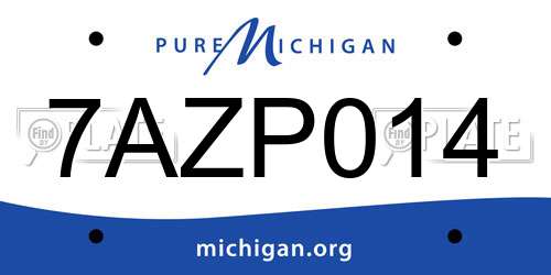 7AZP014 Michigan License Plate