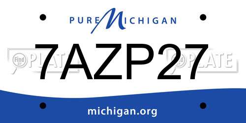 7AZP27 Michigan License Plate