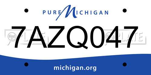 7AZQ047 Michigan License Plate